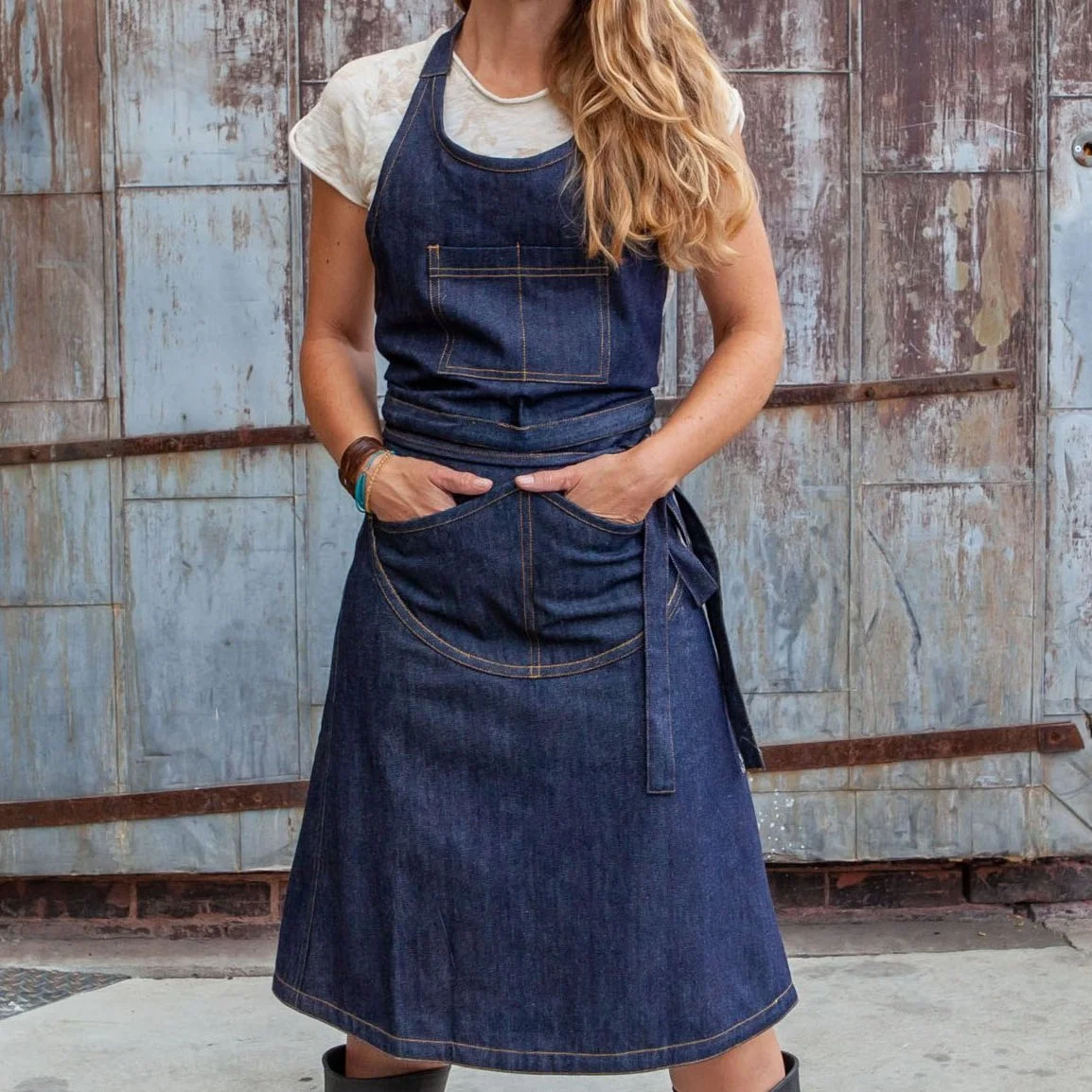 Farm Apron Dress / Raw Denim — tove | sustainable fashion